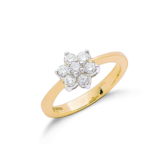9ct Yellow Gold 0.50ctw Diamond Flower / Cluster Ring - Fine Ring - Certified Authentic – Luxury Jewellery by Imperial