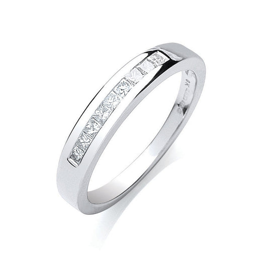 9ct White Gold 0.25ct Princess Cut Diamond Eternity Ring - Fine Ring - Certified Authentic – Luxury Jewellery by Imper