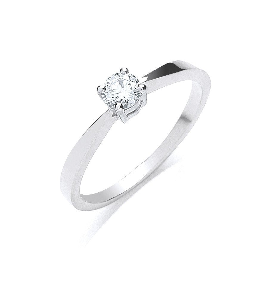 18ct White Gold 0.25ct Diamond Engagement Ring