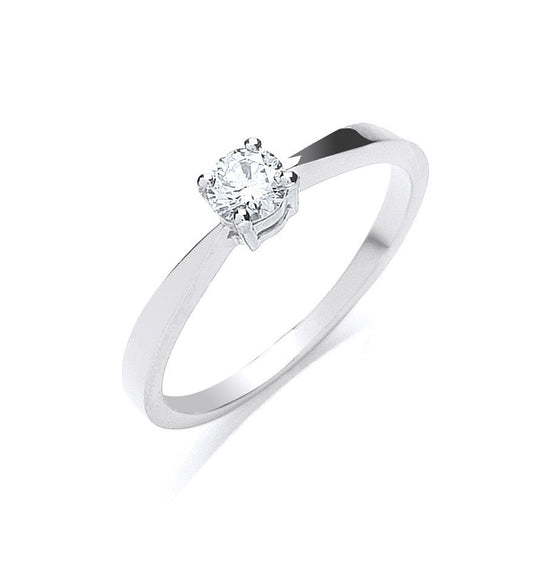 18ct White Gold 0.25ct Diamond Engagement Ring