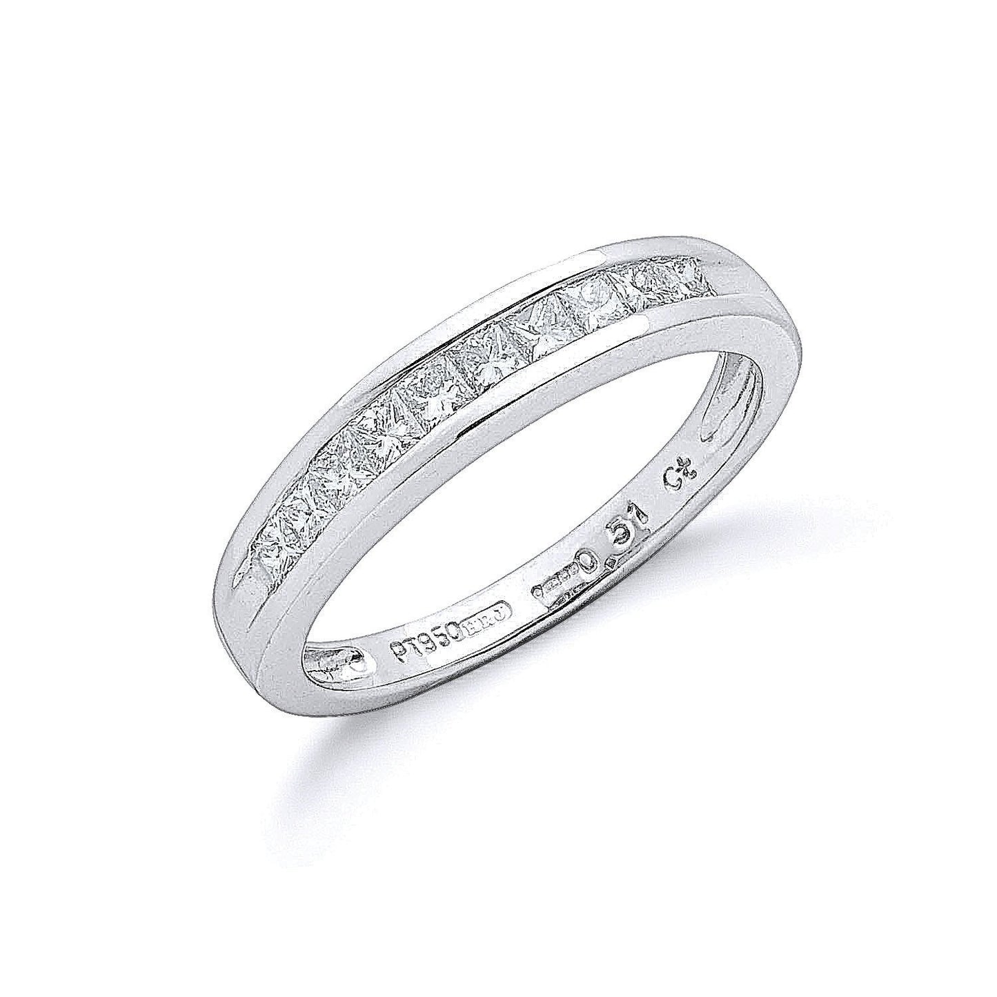 Platinum 0.50ct G/H-vs Princess Cut Eternity Diamond Ring - Fine Ring - Certified Authentic – Luxury Jewellery by Impe