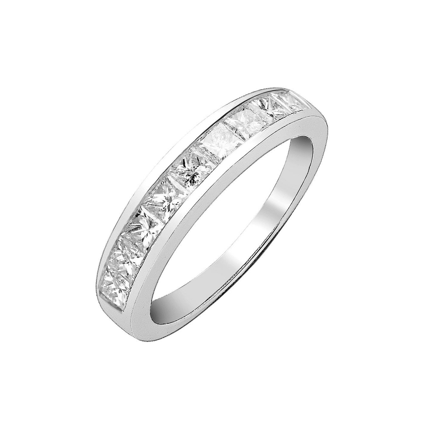 Platinum 1.00ct G/H-vs Princess Cut Eternity Diamond Ring - Fine Ring - Certified Authentic – Luxury Jewellery by Impe