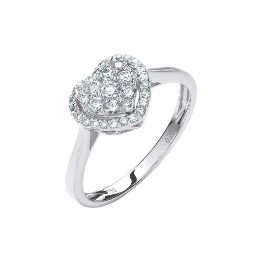 18ct White Gold 0.25ct Diamond Heart Ring