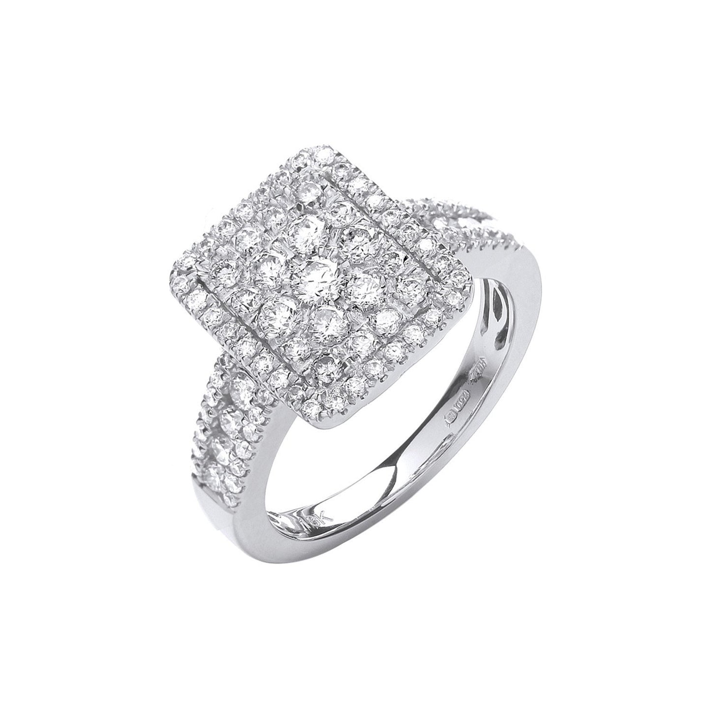 18ct White Gold 1.00ct Diamond Dress Ring