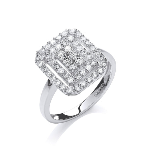 9ct White Gold 0.50ct Diamond Dress Ring - Fine Ring - Certified Authentic - Swiss Made – Luxury Jewellery by Imperial