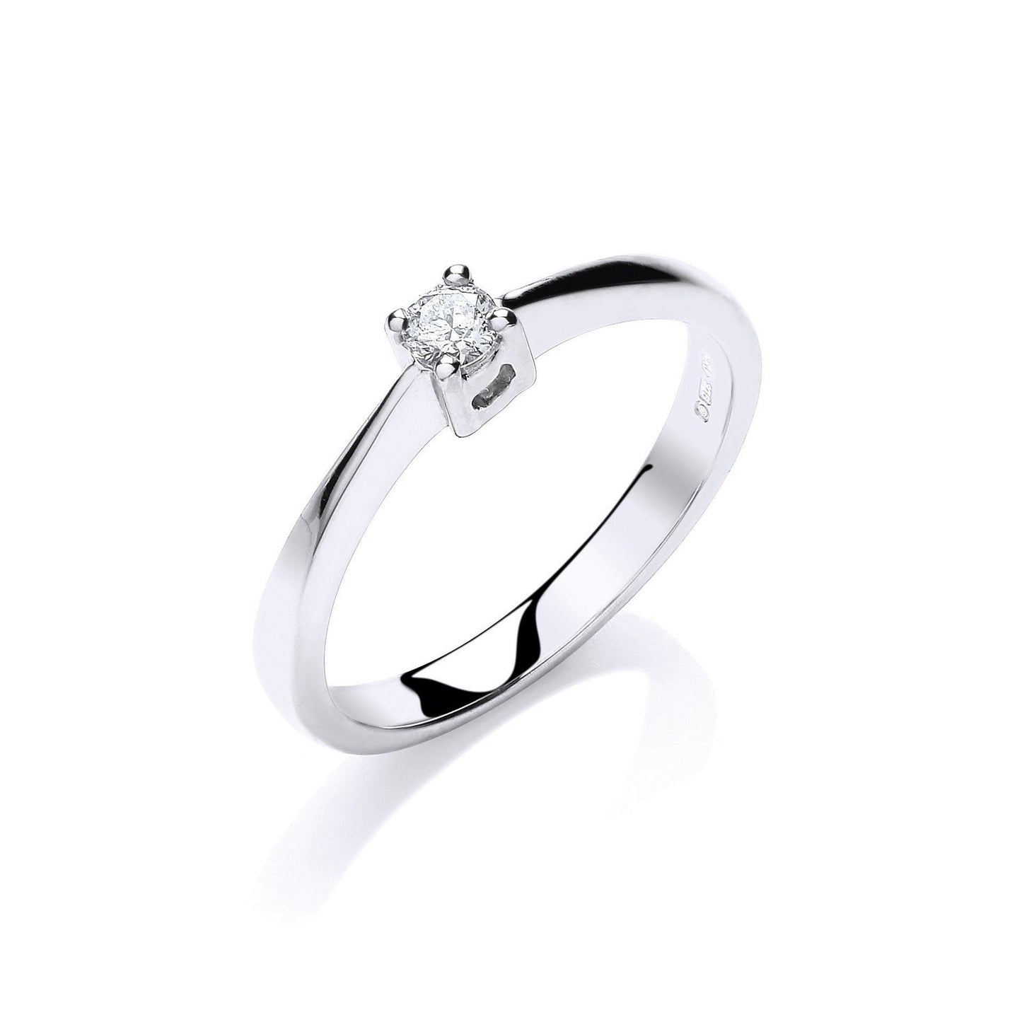 9ct White Gold 0.10ct Solitaire Ring - Fine Ring - Certified Authentic - Swiss Made – Luxury Jewellery by Imperial Tim