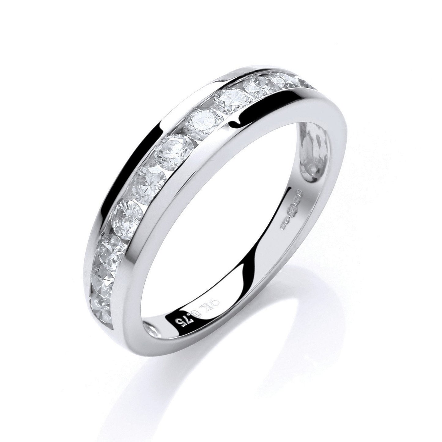 9ct White Gold 0.75ct Diamond Eternity Ring - Fine Ring - Certified Authentic - Swiss Made – Luxury Jewellery by Imper