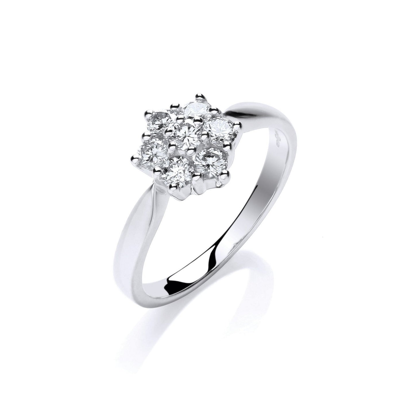 9ct White Gold 0.50ctw Diamond Flower / Cluster Ring - Fine Ring - Certified Authentic – Luxury Jewellery by Imperial