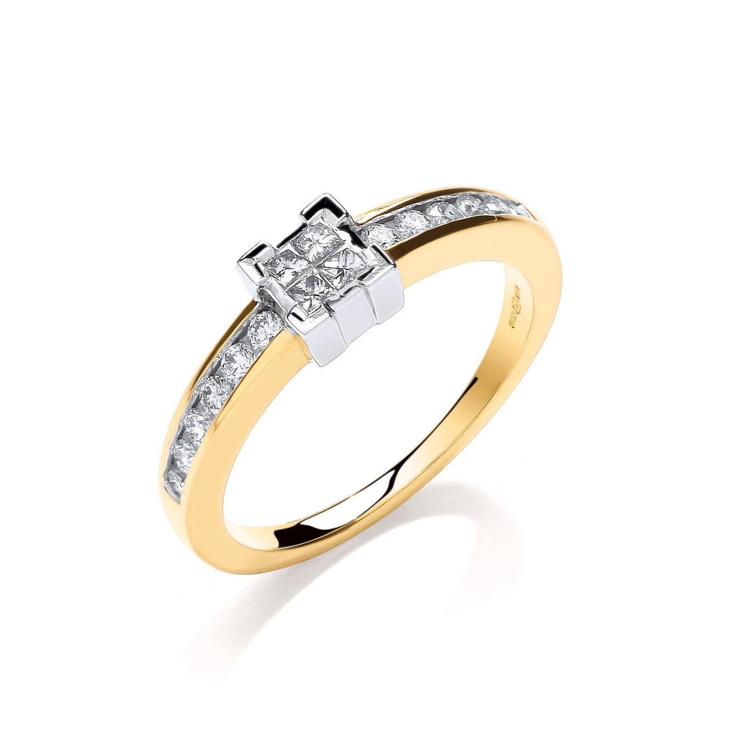 9ct Yellow Gold 0.33ct Princess Cut Centre Diamond Ring - Fine Ring - Certified Authentic – Luxury Jewellery by Imperi