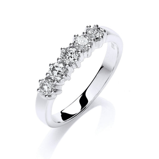 9ct White Gold 0.50ct 5 Stone Diamond Eternity Ring - Fine Ring - Certified Authentic – Luxury Jewellery by Imperial T