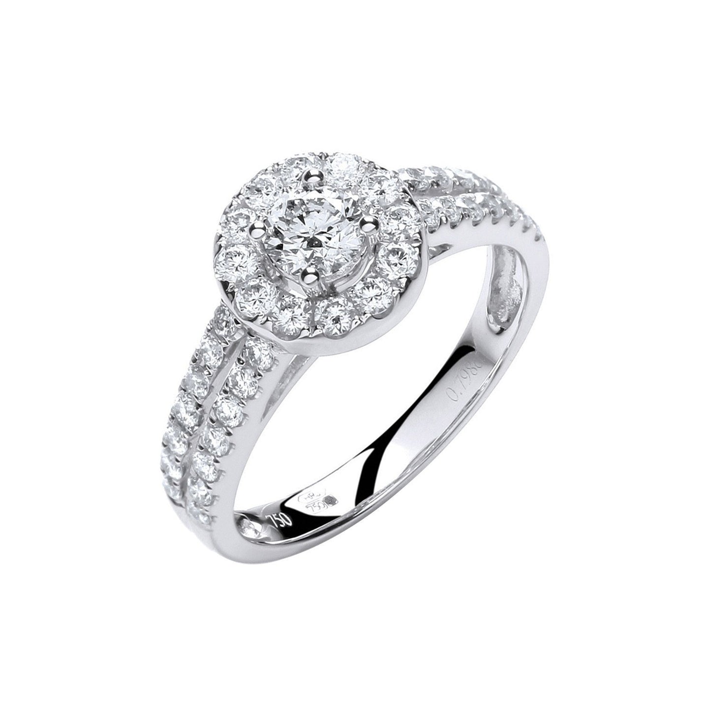 18ct White Gold 0.75ct H-si Diamond Fancy Ring