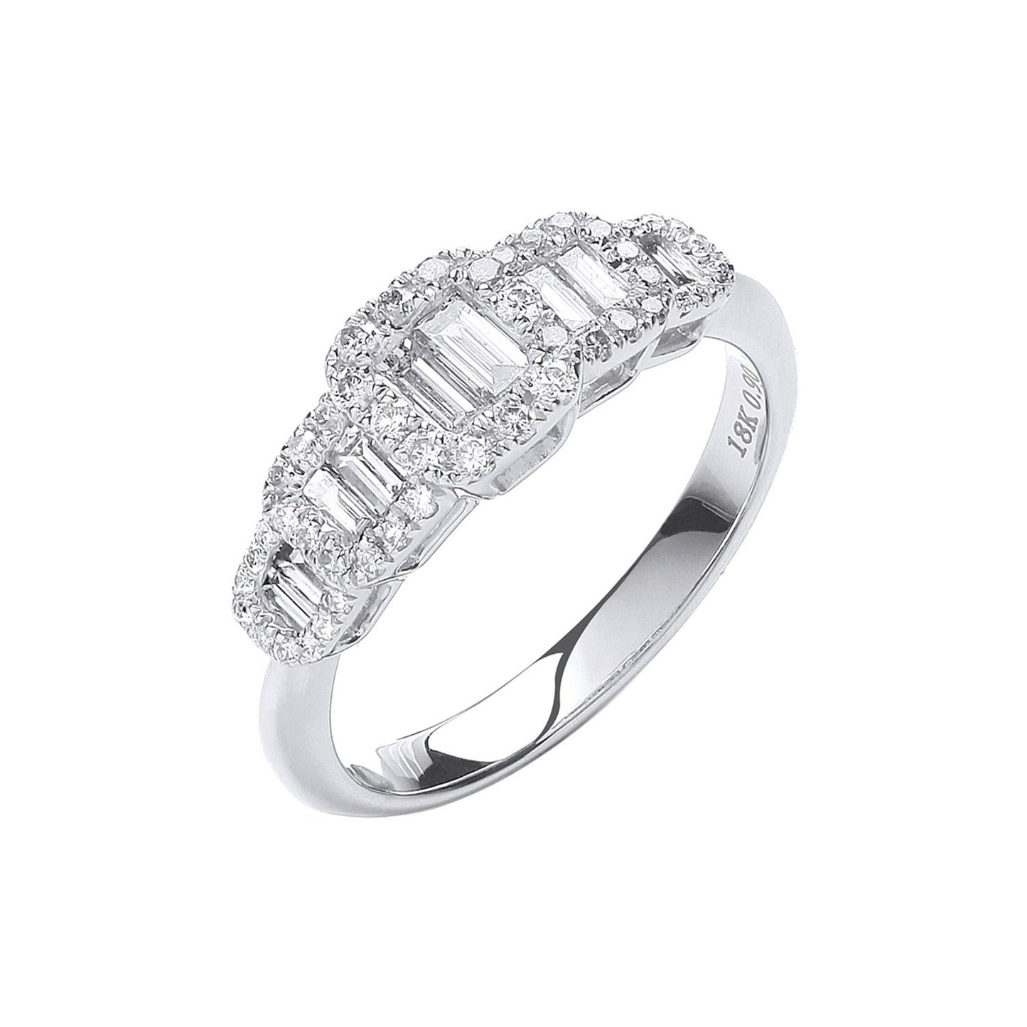 18ct White Gold 0.72ct G-vs Dress Ring