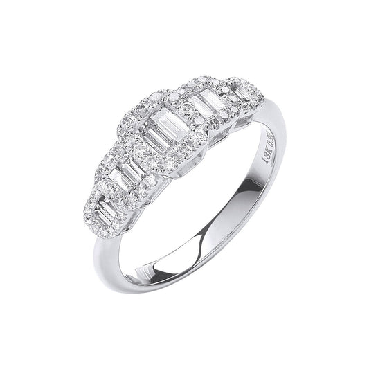 18ct White Gold 0.72ct G-vs Dress Ring