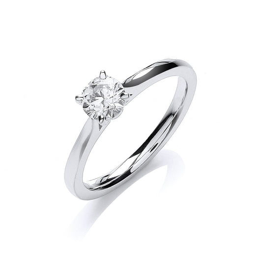 18ct White Gold 0.50ct Certificated Engagement Ring - Fine Ring - Certified Authentic – Luxury Jewellery by Imperial T