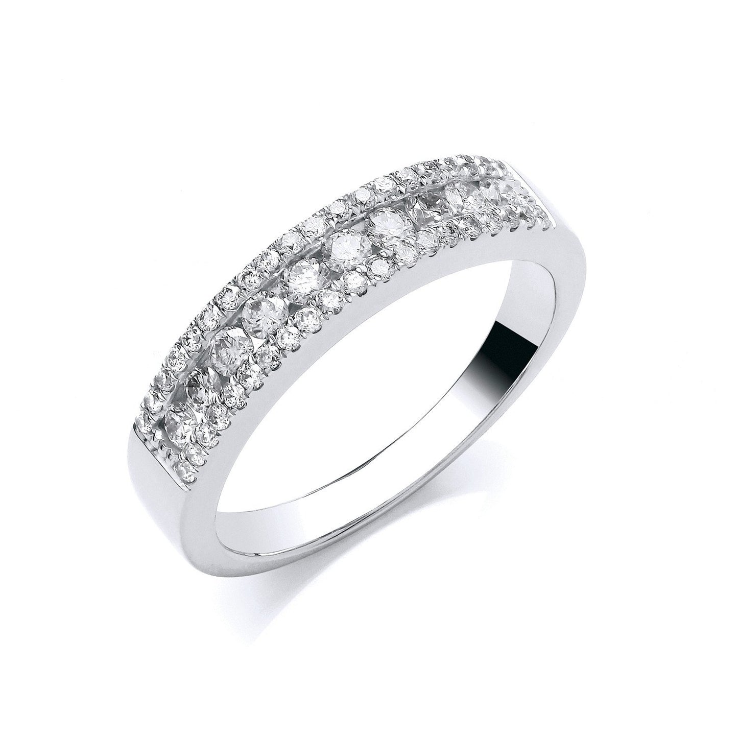 18ct White Gold 0.50ct Gh-si Diamond Half Eternity Ring