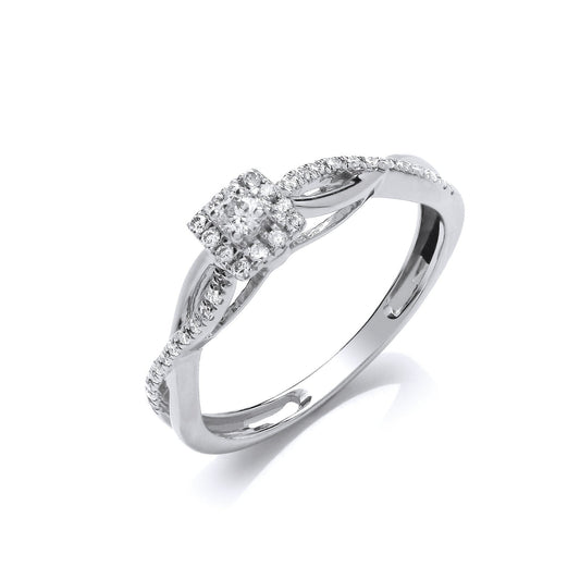 9ct White Gold 0.20ct Diamond Solltaire Style Ring - Fine Ring - Certified Authentic – Luxury Jewellery by Imperial Ti