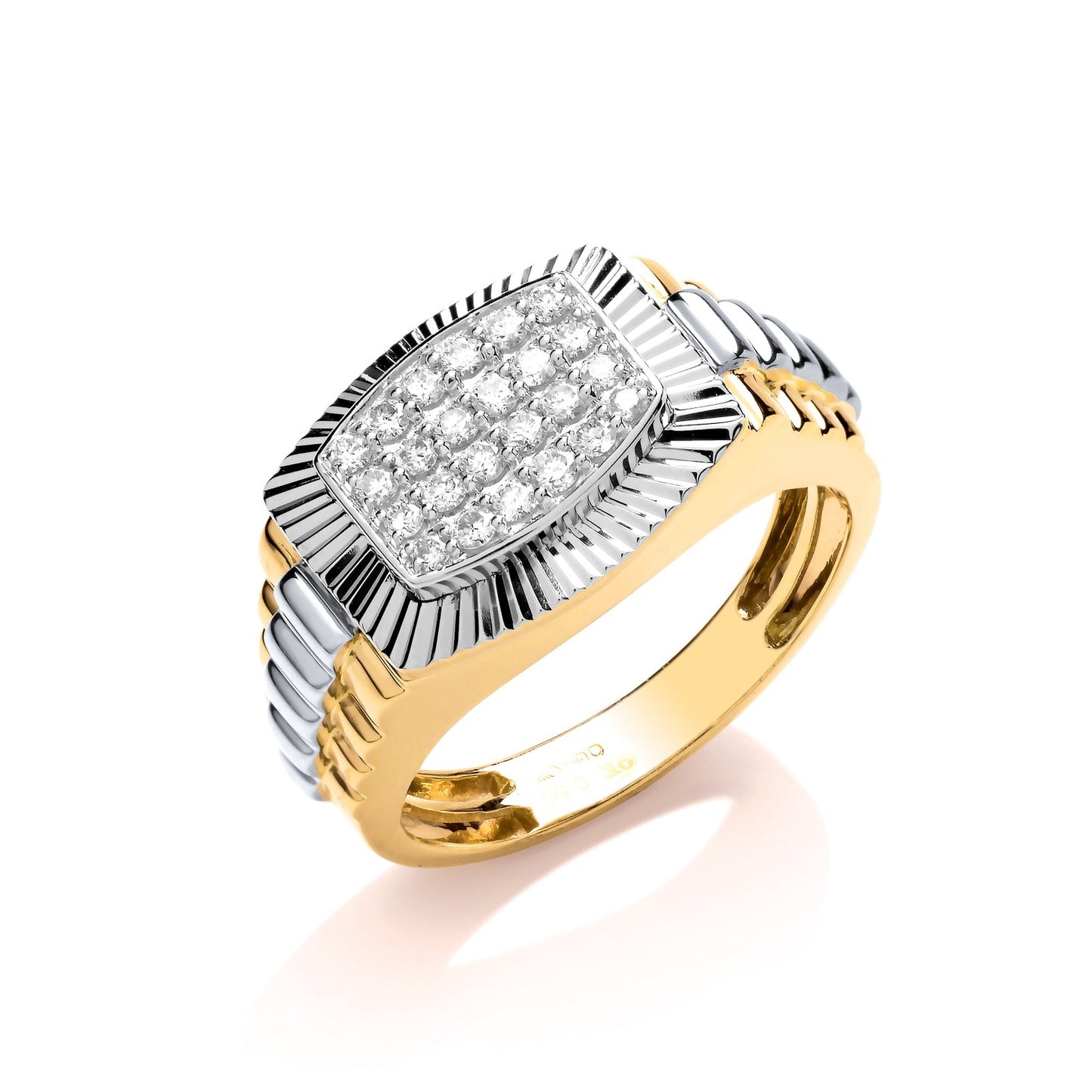 9ct Yellow/White Gold 0.50ct Diamond Fancy Link Ring - Fine Ring - Certified Authentic – Luxury Jewellery by Imperial