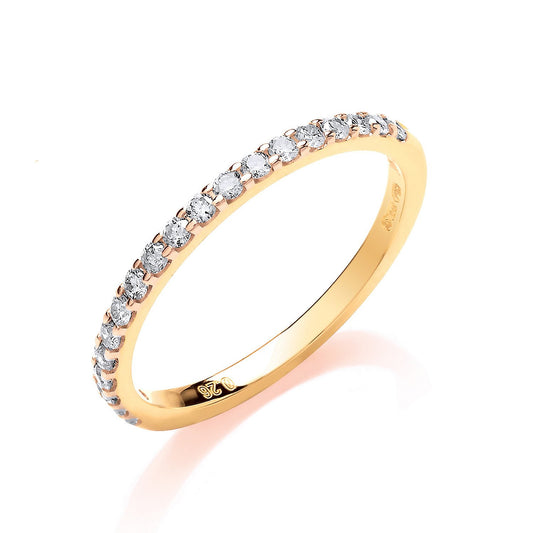9ct Yellow Gold 0.27ct 50% Set Diamond Half Et Ring - Fine Ring - Certified Authentic – Luxury Jewellery by Imperial T