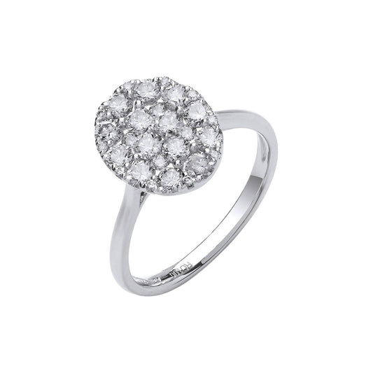 18ct White Gold 1.00ct Oval Dress Ring