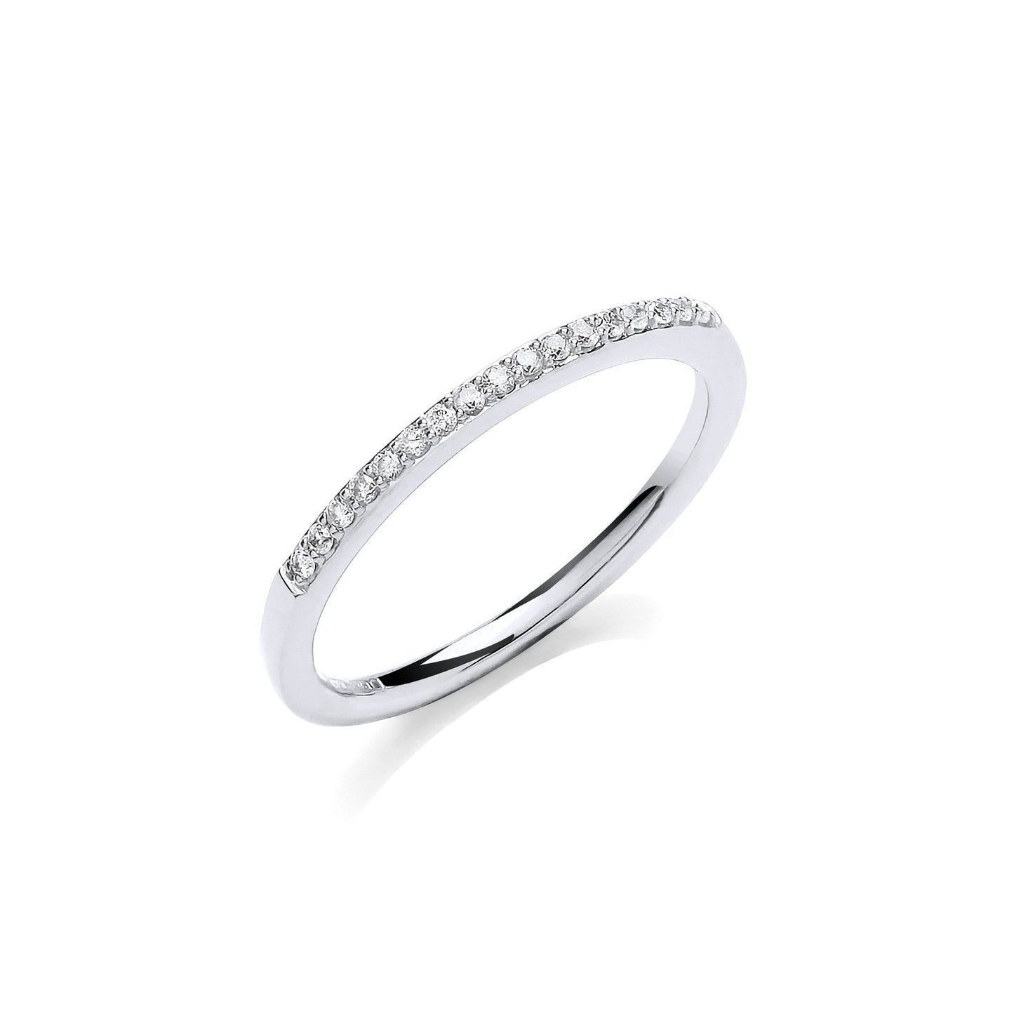 9ct White Gold 0.10ct Eternity Ring - Fine Ring - Certified Authentic - Swiss Made - UK Stock – Luxury Jewellery by Im