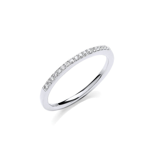 9ct White Gold 0.10ct Eternity Ring - Fine Ring - Certified Authentic - Swiss Made - UK Stock – Luxury Jewellery by Im