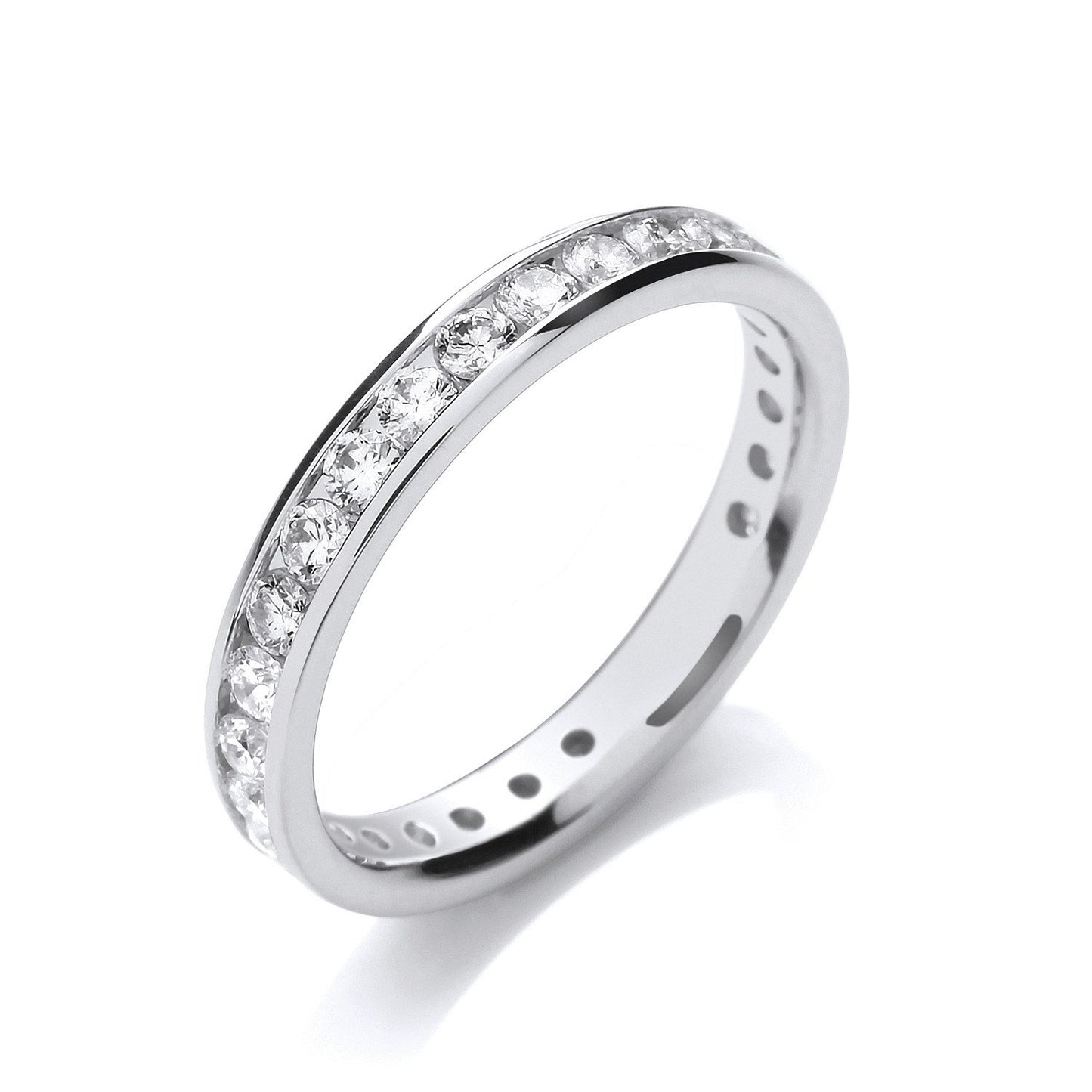 18ct White Gold Channel Set Full Eternity 1.00ctw Diamond Ring