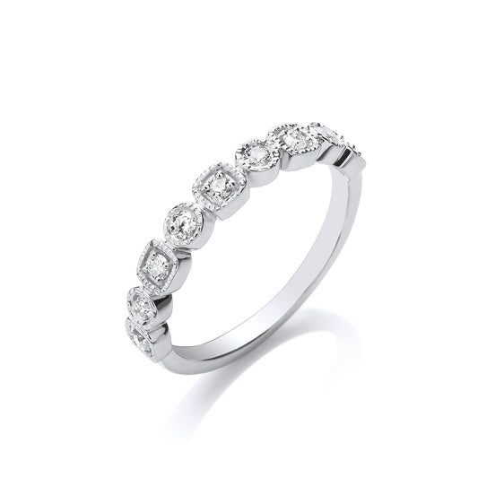 9ct White Gold Half Eternity 0.25ctw Diamond Ring - Fine Ring - Certified Authentic – Luxury Jewellery by Imperial Tim