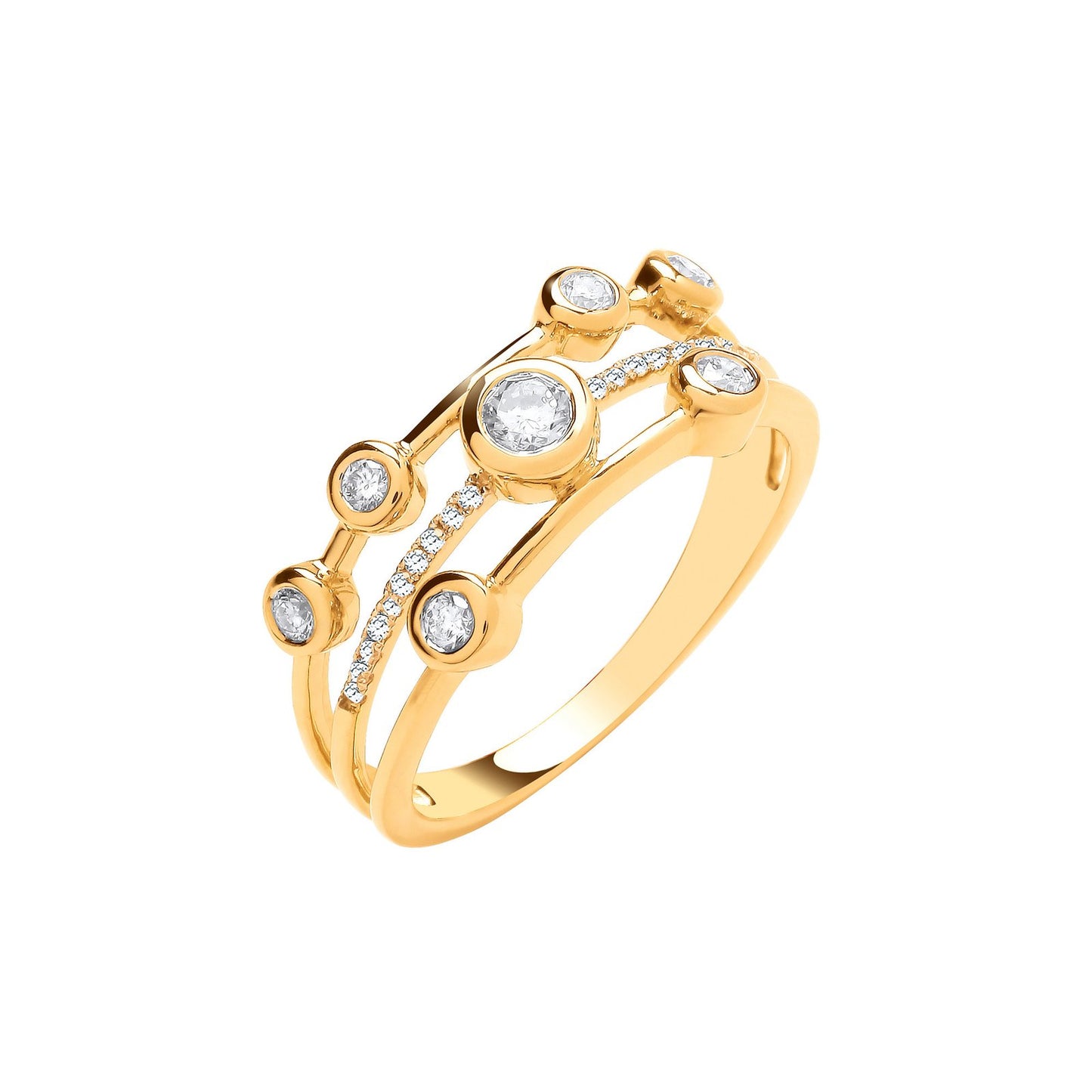 9ct Yellow Gold 0.33ctw Diamond Dress Ring - Fine Ring - Certified Authentic - Swiss Made – Luxury Jewellery by Imperi