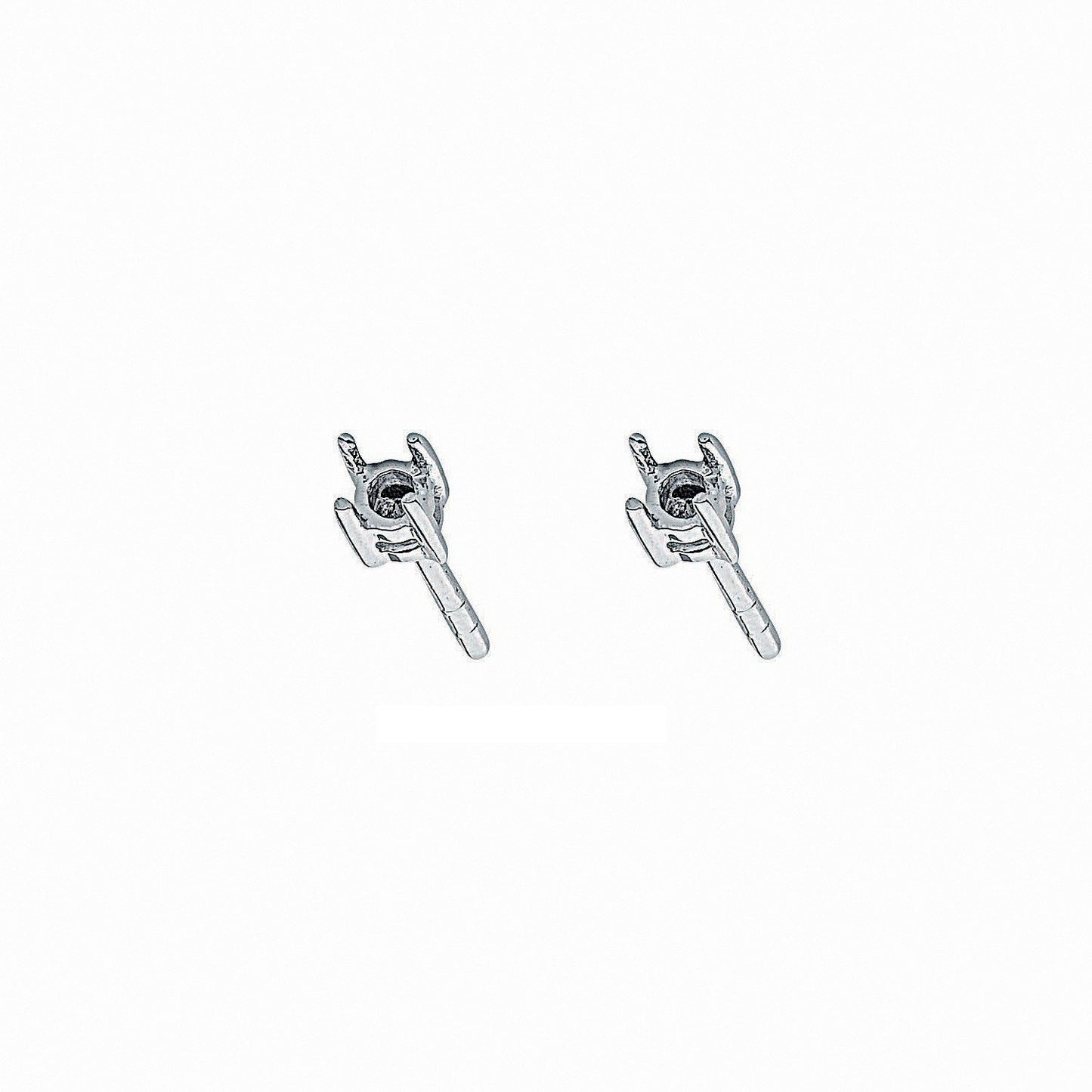 9ct White Gold Earrings Mount 0.15ctw - Fine Ring - Certified Authentic - Swiss Made – Luxury Jewellery by Imperial Ti