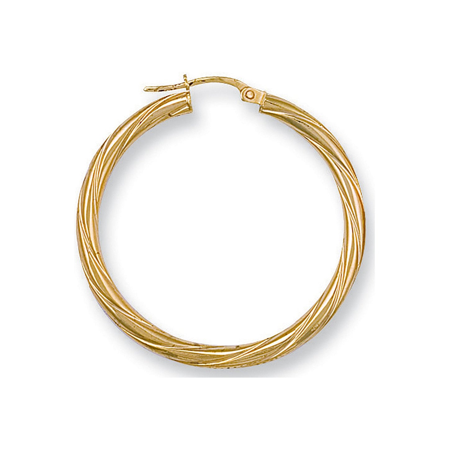 Yellow Gold 36mm Twisted Hoop Earrings