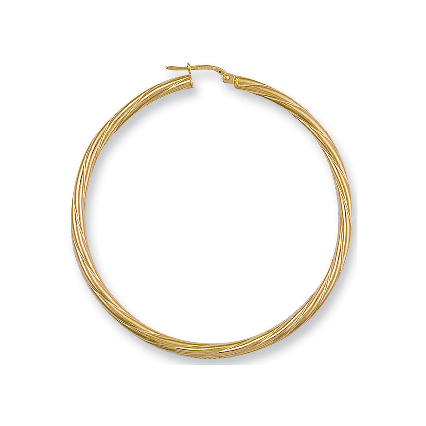 Yellow Gold 54mm Twisted Hoop Earrings - Fine Ring - Certified Authentic - Swiss Made – Luxury Jewellery by Imperial T