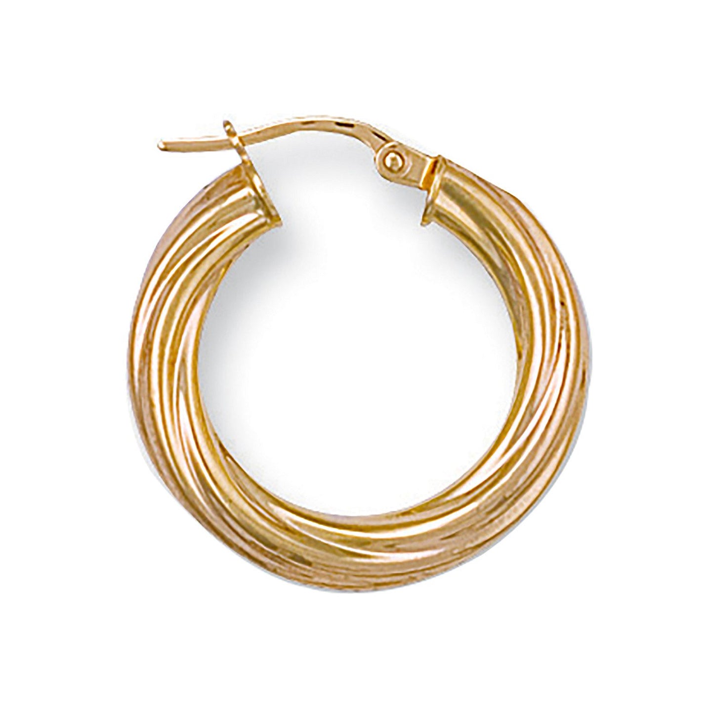 Yellow Gold 23mm Twisted Hoop Earrings