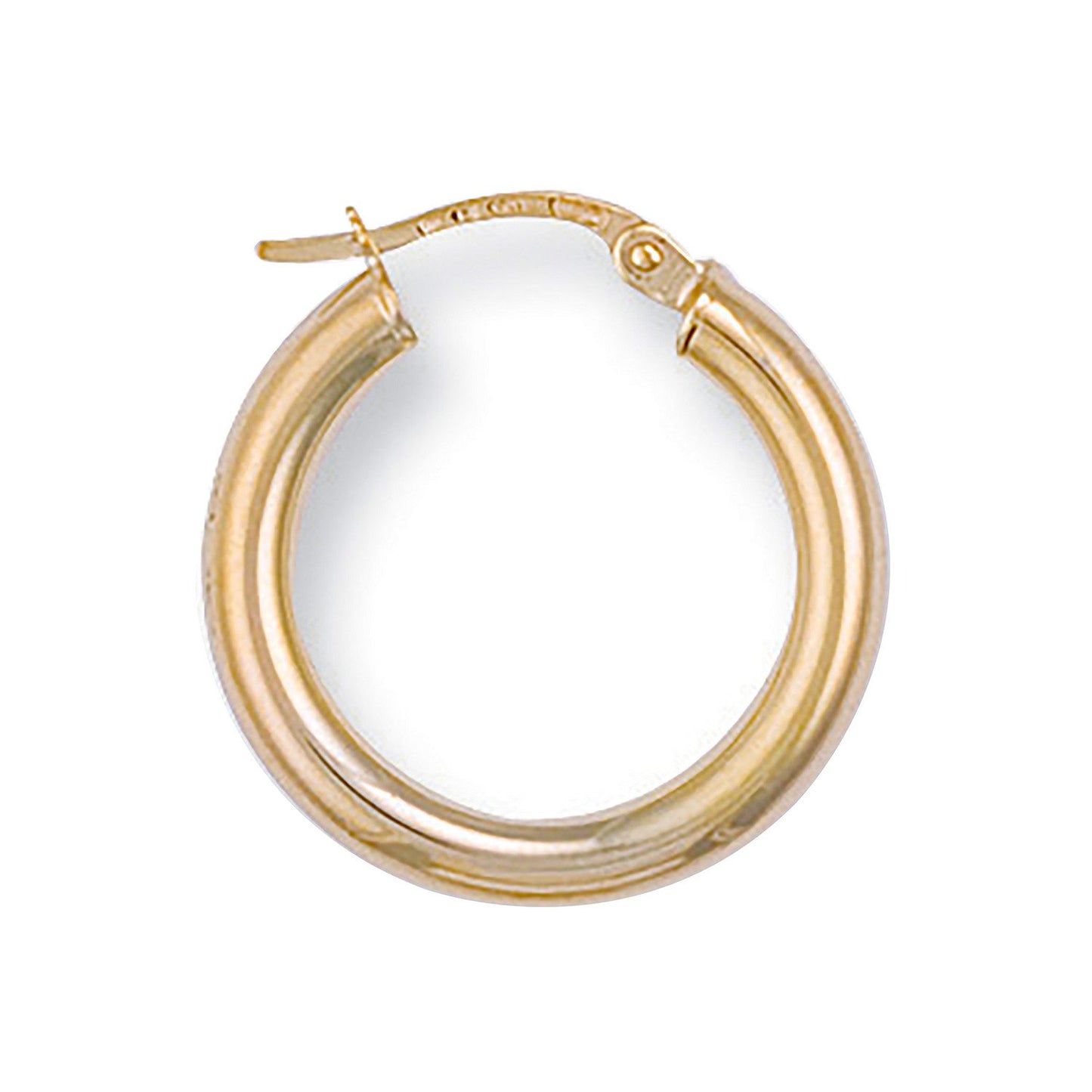 Yellow Gold 21mm Round Tube Hoop Earrings
