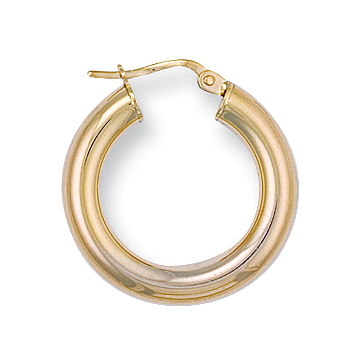 Yellow Gold 24mm Round Tube Hoop Earrings