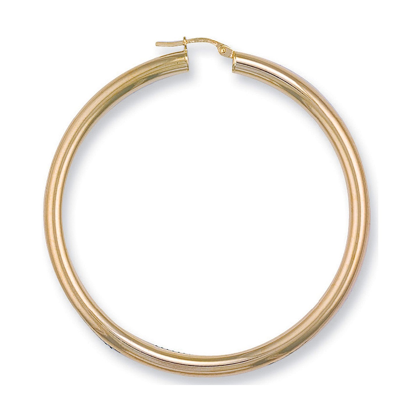 Yellow Gold 58mm Round Tube Hoop Earrings