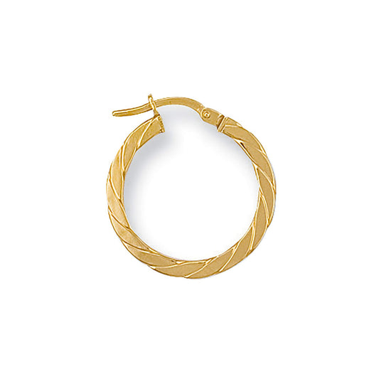 Yellow Gold 20mm Twisted Hoop Earrings