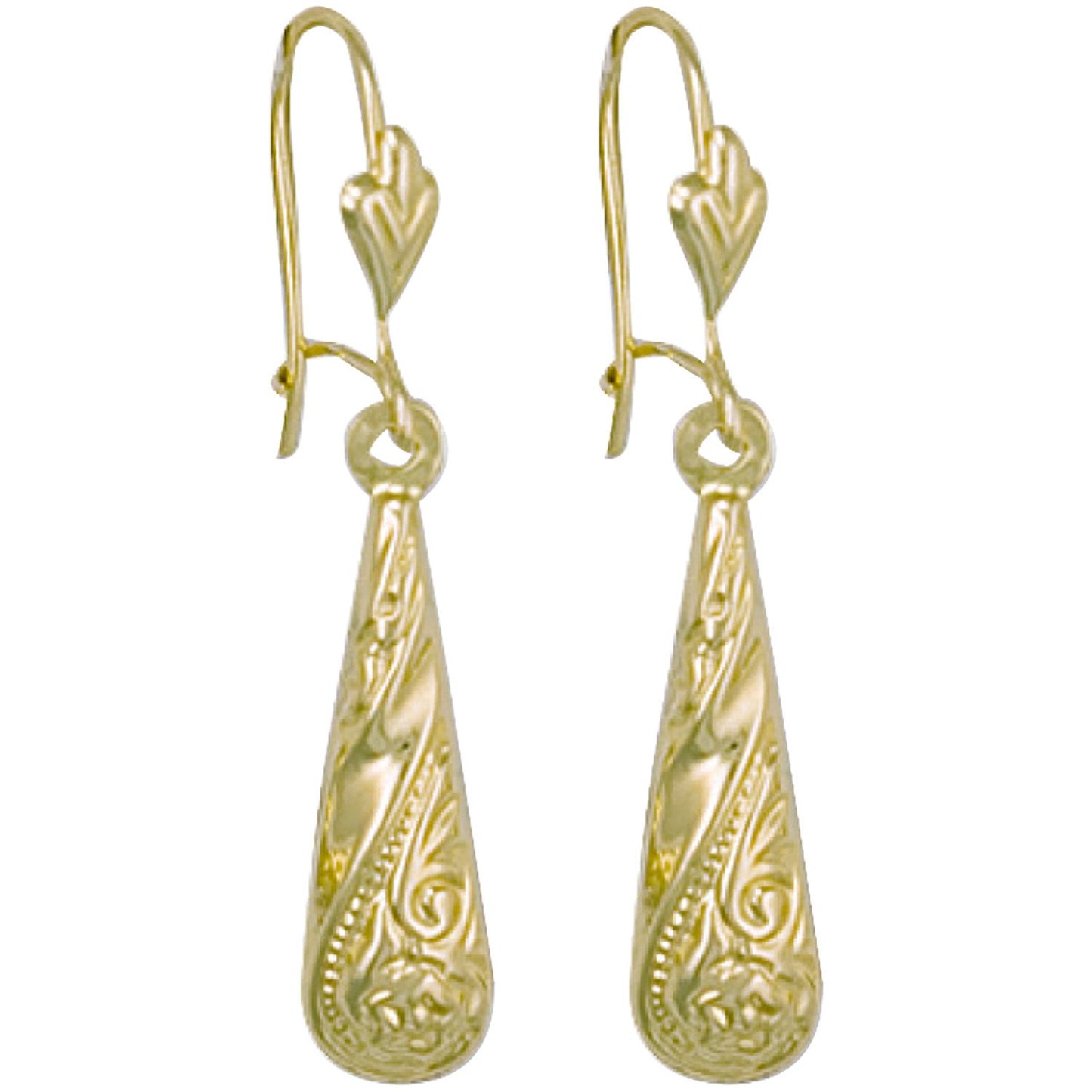 Yellow Gold Patterned Drops