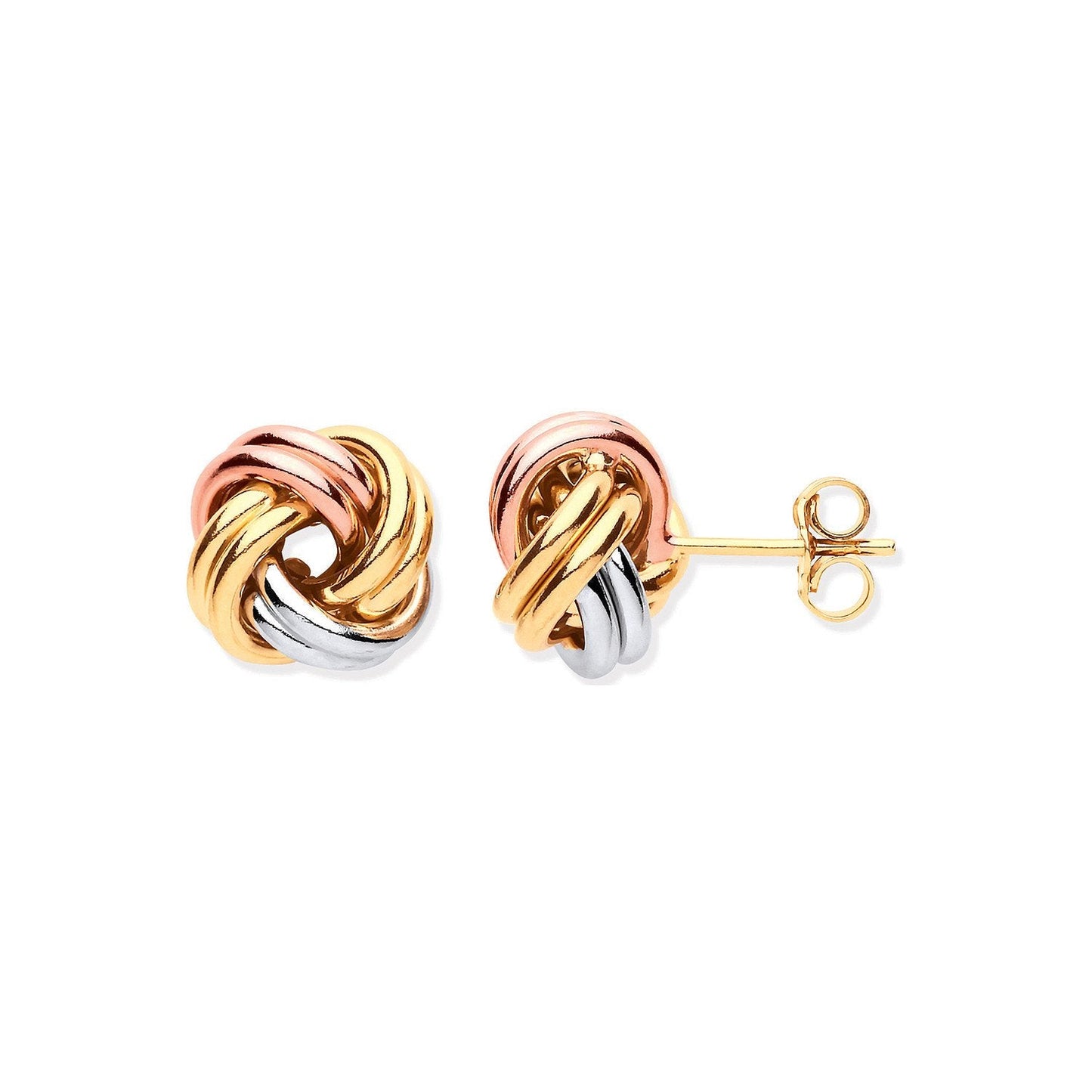White Yellow & Rose Gold 11mm Knot Studs - Luxury Watch - Certified Authentic - Swiss Made – Luxury Watch by Imperial