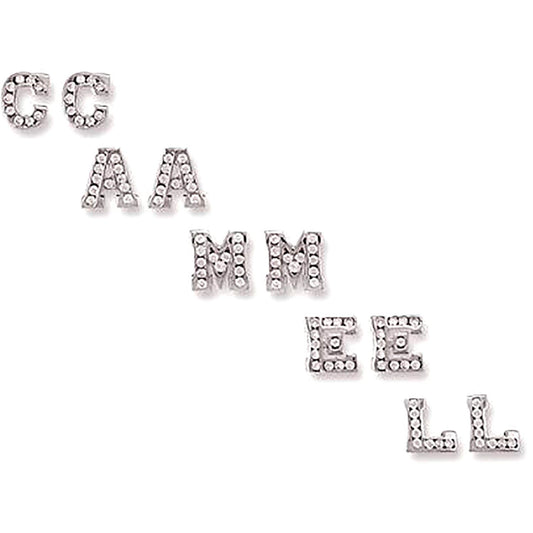 Yellow Gold Cubic Zirconia Initail Stud Earrings