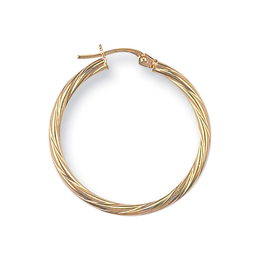 Yellow Gold 29mm Twisted Hoop Earrings