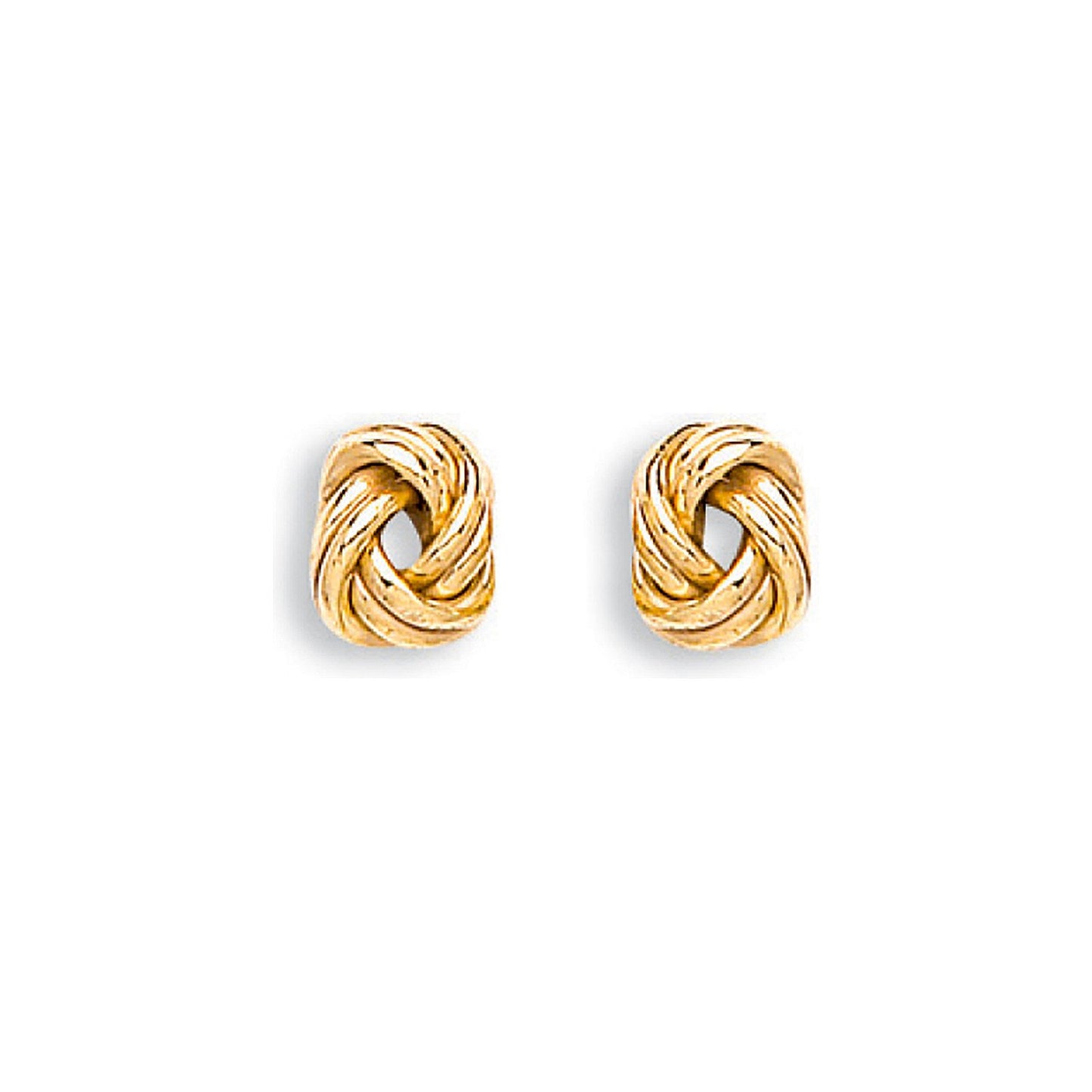 Yellow Gold 9mm Knot Stud Earrings