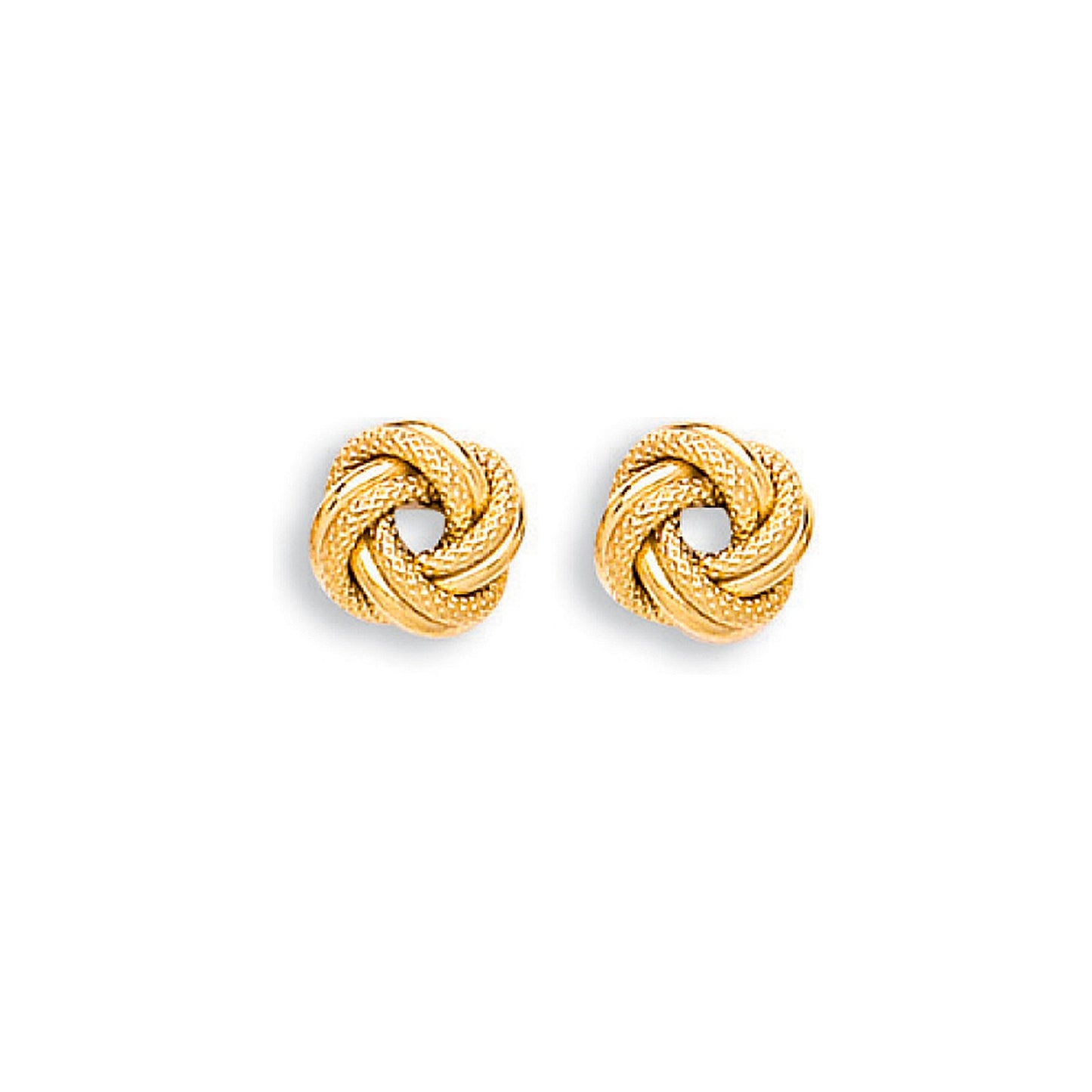 Yellow Gold 8mm Knot Stud Earrings