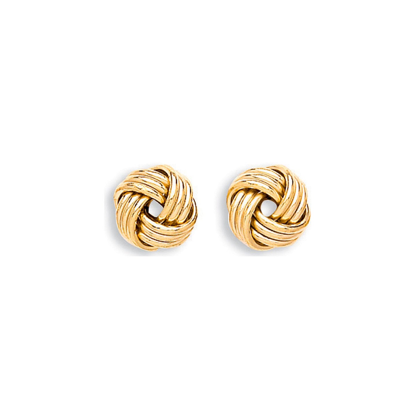 Yellow Gold 10mm Knot Stud Earrings