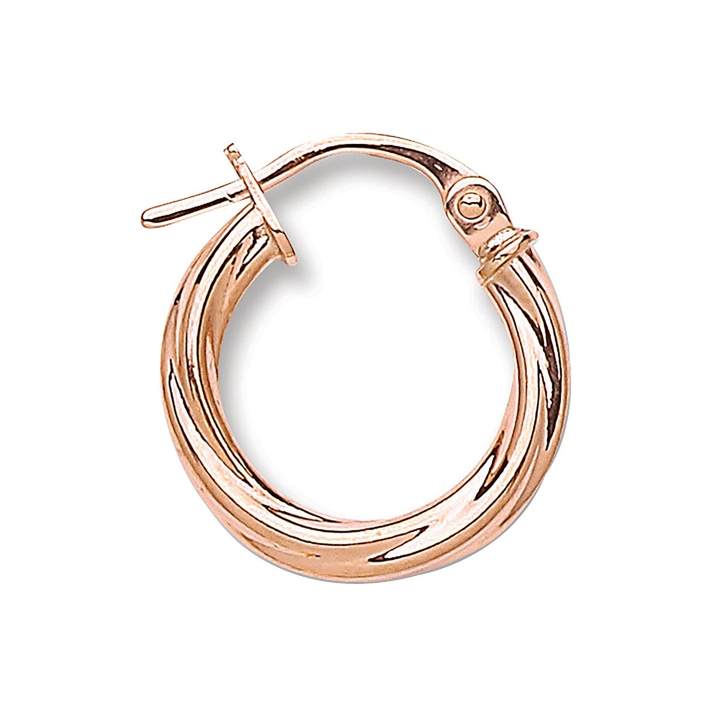 Rose Gold 15mm Twisted Hoop Earrings - Fine Ring - Certified Authentic - Swiss Made – Luxury Jewellery by Imperial Tim