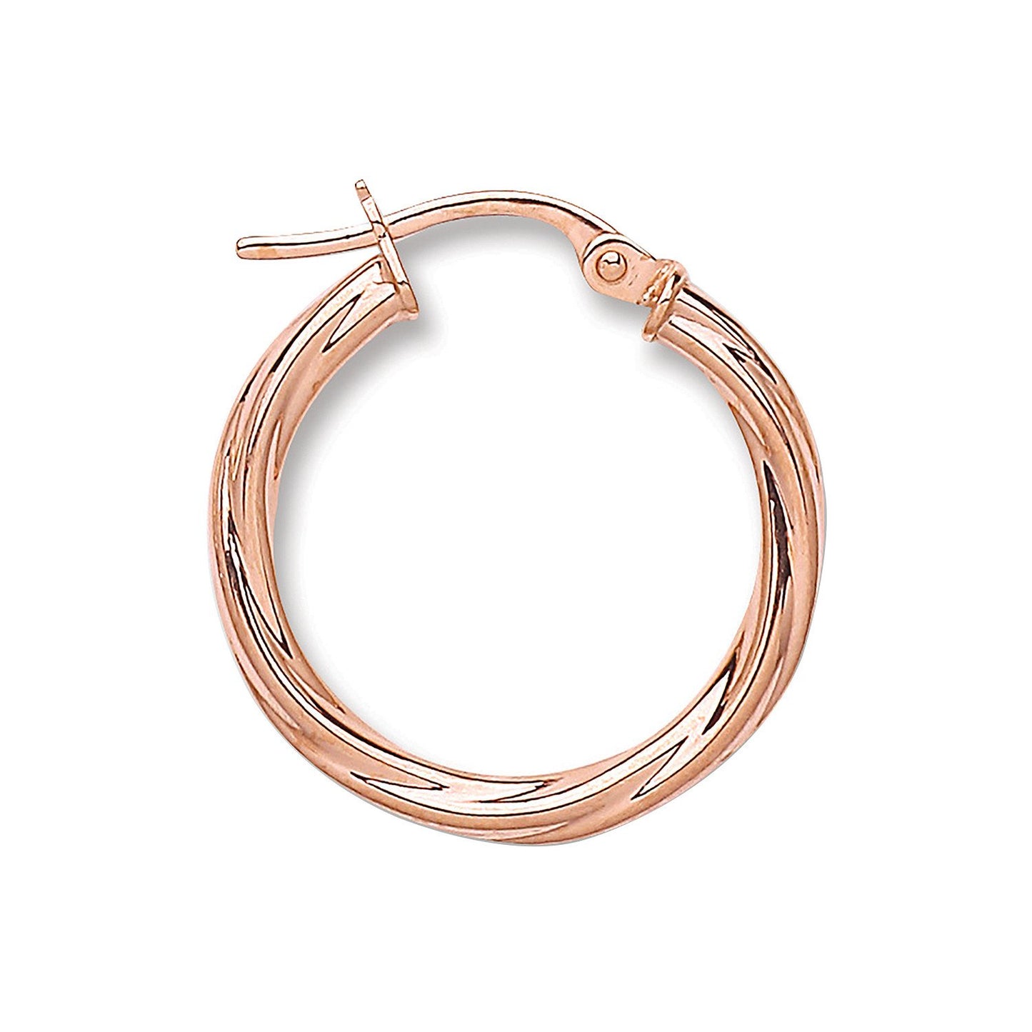 Rose Gold 20mm Twisted Hoop Earrings - Fine Ring - Certified Authentic - Swiss Made – Luxury Jewellery by Imperial Tim