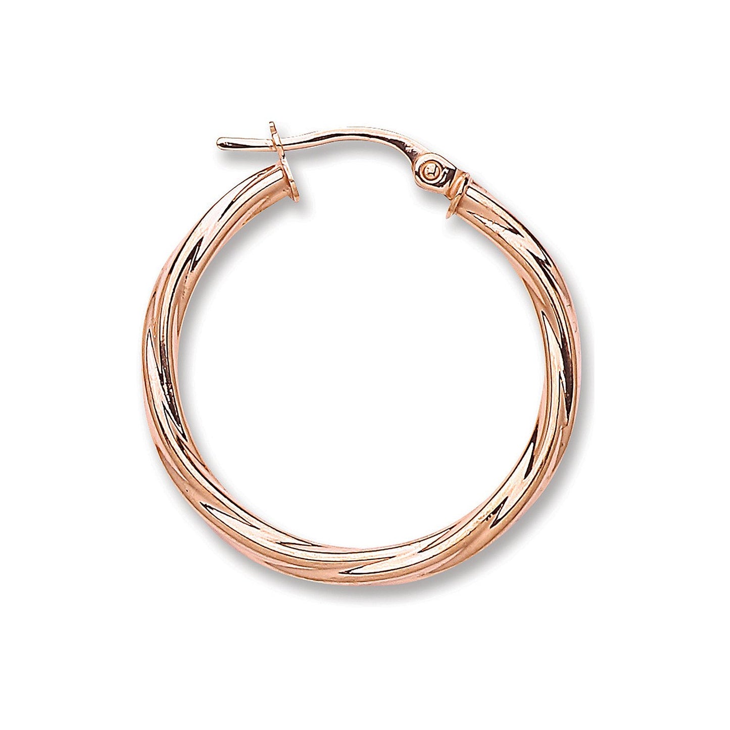 Rose Gold 25mm Twisted Hoop Earrings - Fine Ring - Certified Authentic - Swiss Made – Luxury Jewellery by Imperial Tim