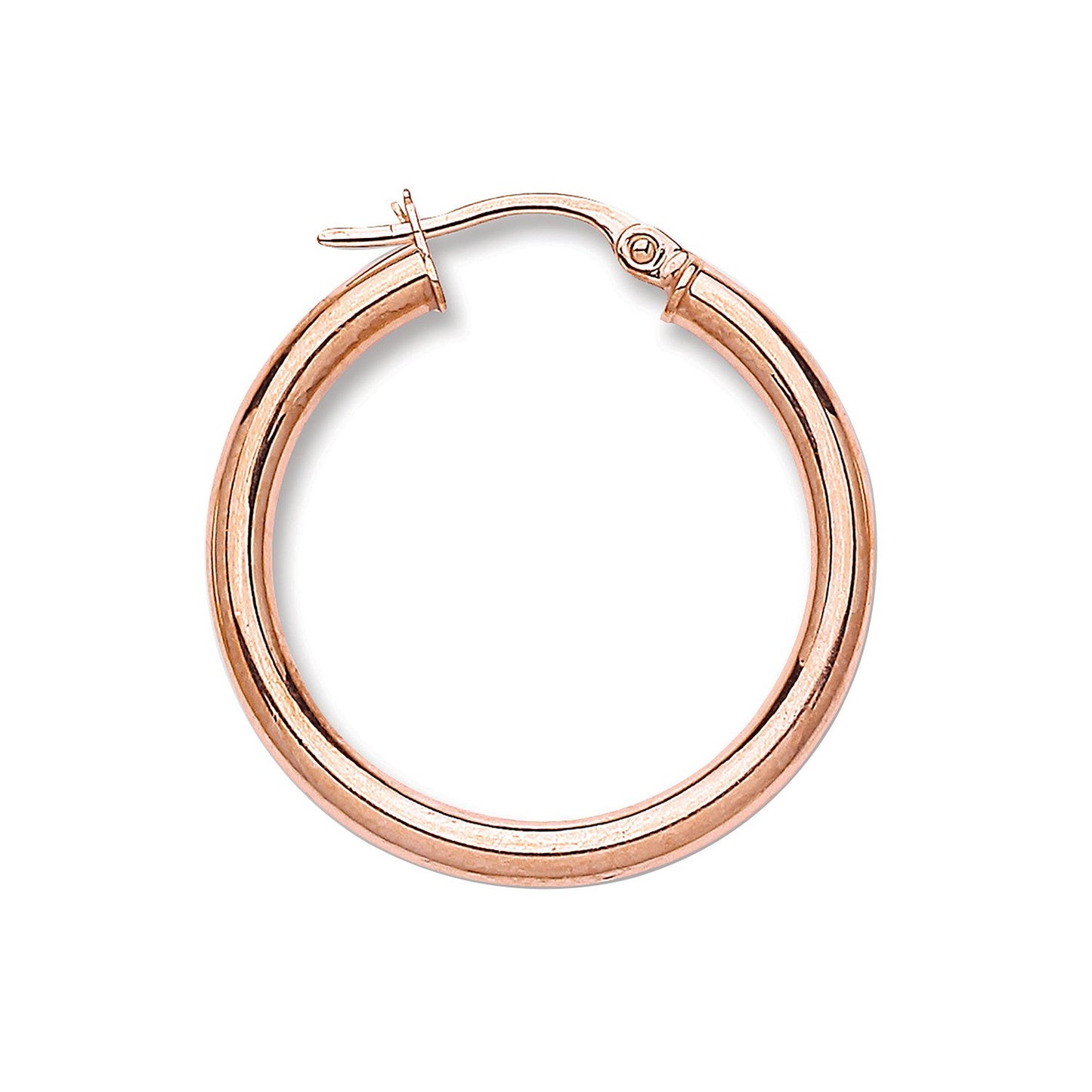 Rose Gold 25mm Round Tube Hoop Earrings - Fine Ring - Certified Authentic - Swiss Made – Luxury Jewellery by Imperial