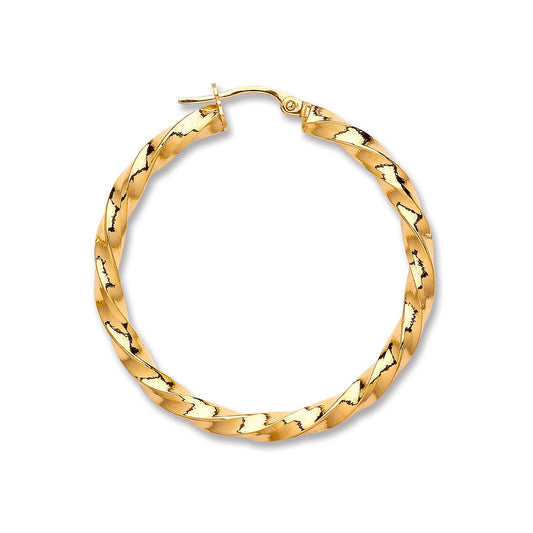 Yellow Gold 36mm Twist Hoop