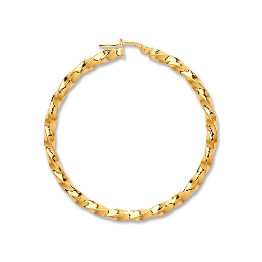 Yellow Gold 46mm Twist Hoop