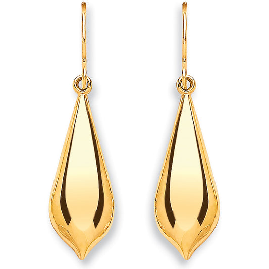 Yellow Gold Pear Shape Drop Earrings